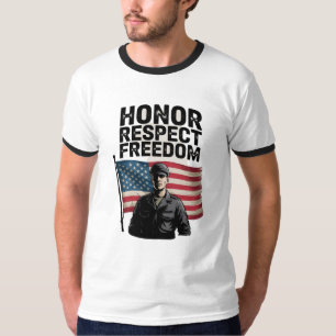 Honouring Heroes Veteran Day Patriotic Design T-Shirt