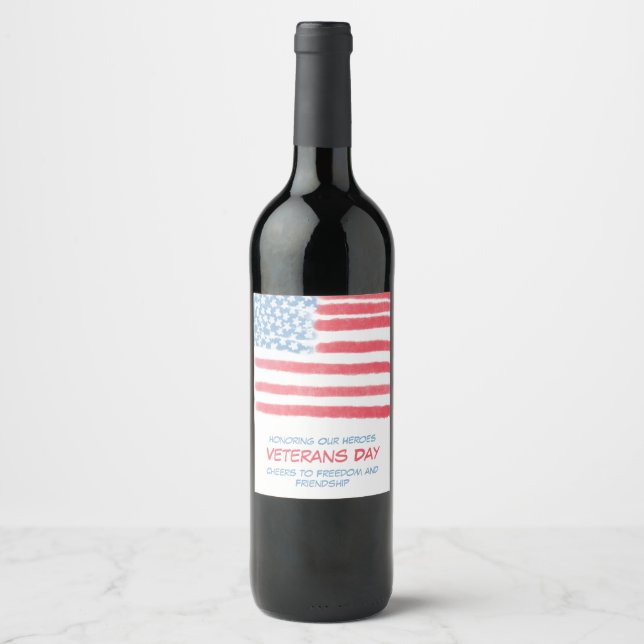 Honouring Heroes | Veterans Day Celebration Wine Label (Front)