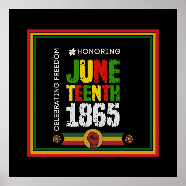 Honouring Juneteenth 1865-Celebrating Freedom Poster (Front)
