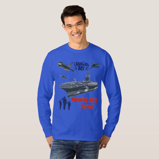 Honouring mighty military blue T-Shirt (Front Full)