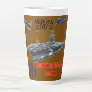Honouring mighty military brown latte mug