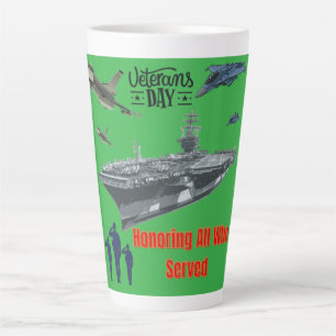 Honouring mighty military kelly green latte mug