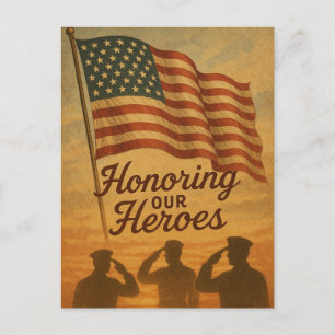 Honouring Our Heroes Memorial Day Holiday Postcard
