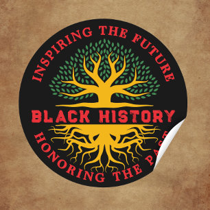 Honouring Past Inspiring Black History Month Classic Round Sticker