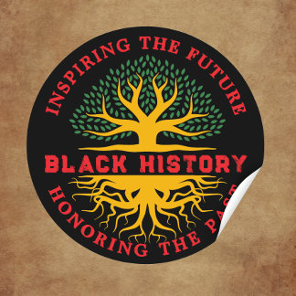 Honouring Past Inspiring Black History Month Classic Round Sticker