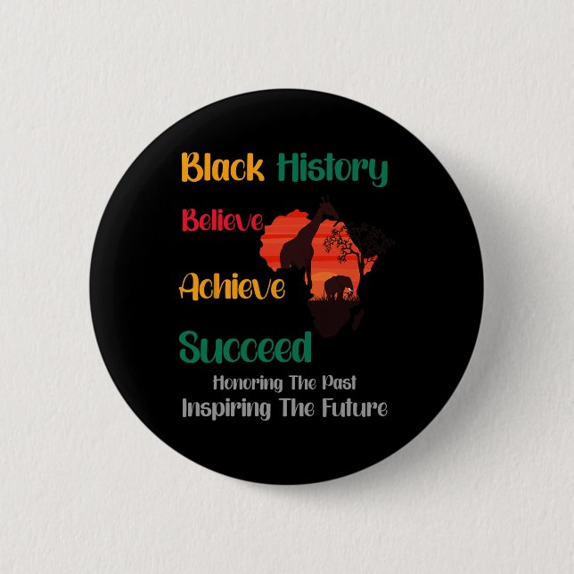 Honouring Past Inspiring Future Black History Mont 6 Cm Round Badge (Front)