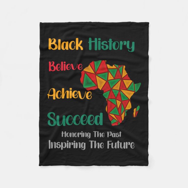 Honouring Past Inspiring Future Black History Mont Fleece Blanket (Front)