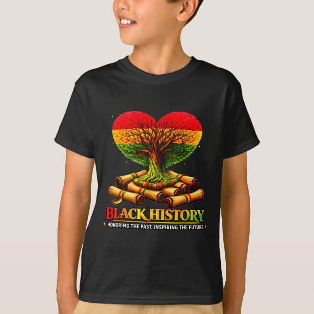 Honouring past inspiring future black history mont T-Shirt (Front)