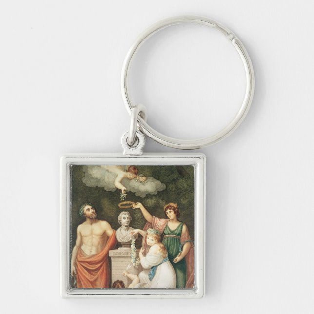 Honouring the Bust of Linnaeus Key Ring (Front)
