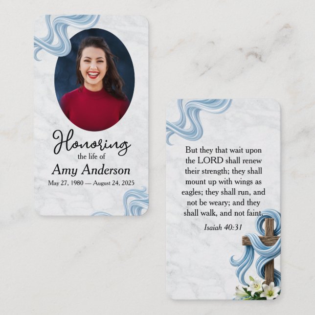 Honouring the Life Funeral Prayer Card (Front/Back)