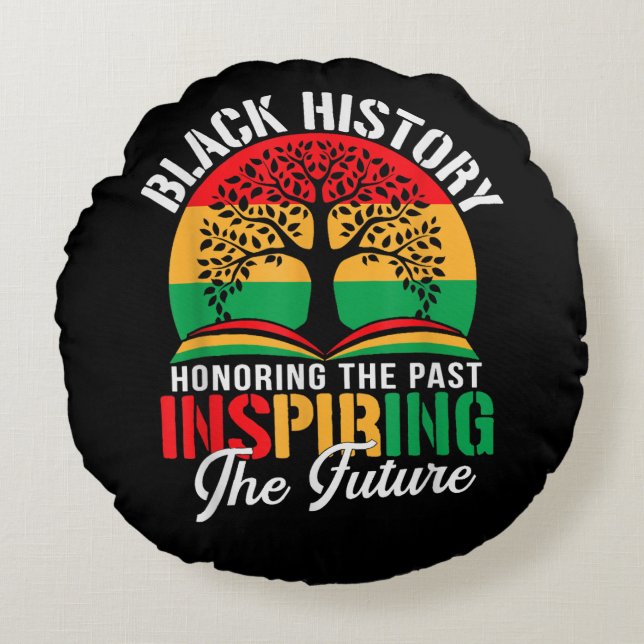 Honouring the past-Black History Round Cushion (Front)