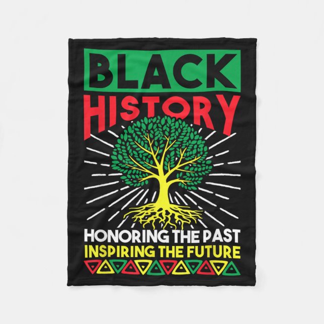 Honouring The Past Inspiring The Future Black Fleece Blanket (Front)