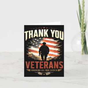 Honouring Who Served Thank Veterans Day Patriotic Card