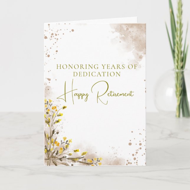 Honouring Years of Dedication Elegant Retirement  Card (Front)