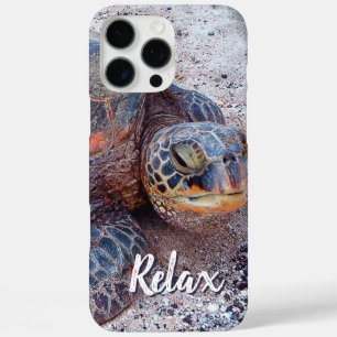 Honu Hawaii Sea Turtle Photo Relax Script Quote iPhone 16 Pro Max Case