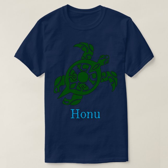 Honu Hawaiian Green Sea Turtle T-Shirt (Design Front)