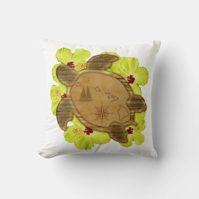 Honu Hawaiian Map Cushion (Front)
