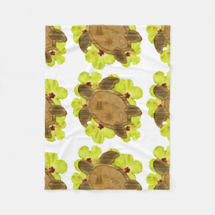 Honu Hawaiian Map Fleece Blanket