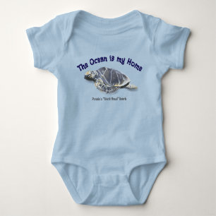 Honu Hawaiian Sea Turtle “Ocean is my Home” Baby Bodysuit