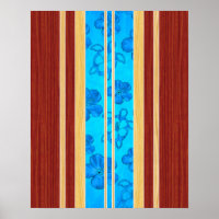 Honu Hawiian Faux Wood Surfboard