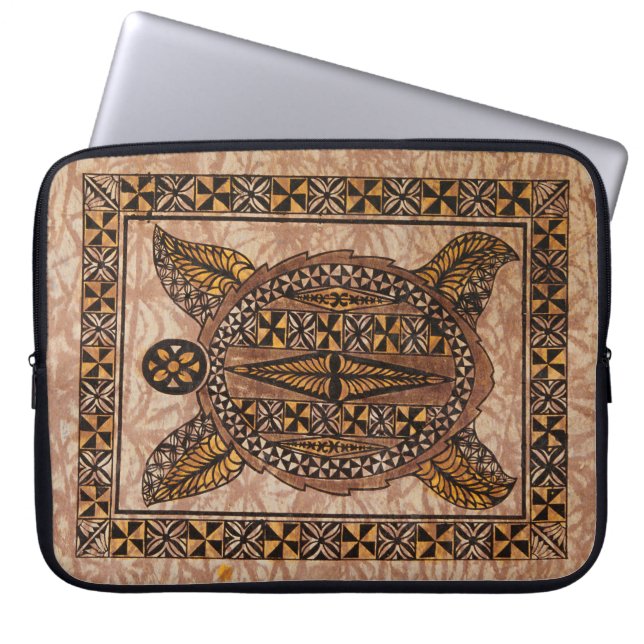 Honu Primitive Hawaiian Tattoo Tapa Wetsuit Laptop Sleeve (Front)