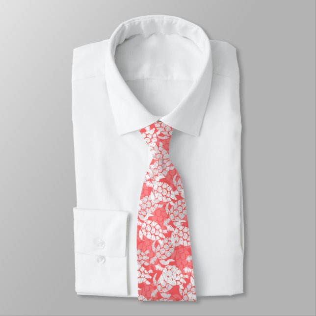 Honu Sea Turtle Hawaiian Aloha - Guava Tie (Tied)