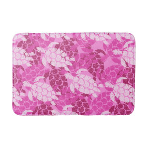 Honu Sea Turtle Hawaiian Aloha  Pink Bath Mat