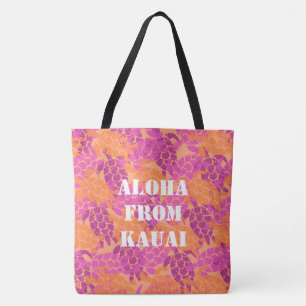 Honu Sea Turtle Hawaiian Monogram Aloha Beach Bag