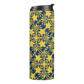 Honu sea turtle hawaiian quilt pattern thermal tumbler