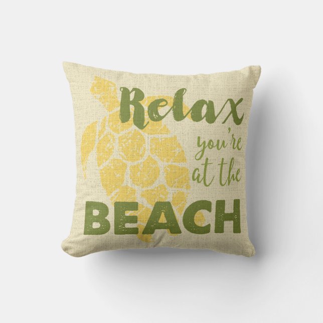 Honu Sea Turtle Hawaiian Relax Beach Reversible Cushion (Front)