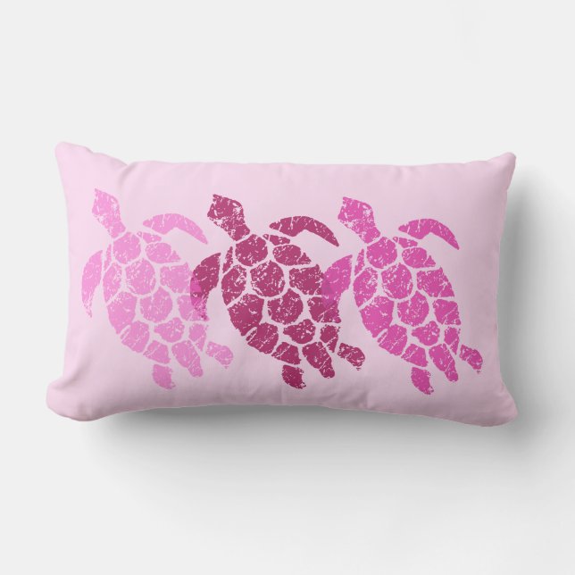 Honu Sea Turtle Hawaiian Reversible Engineered Lumbar Cushion (Front)