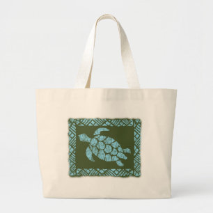 Honu Tapa Hawaiian Beach Bag