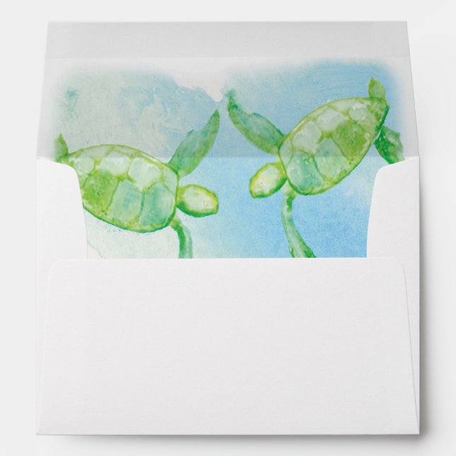 Honu Turtles Envelope Liner with Return Address (Back (Bottom))