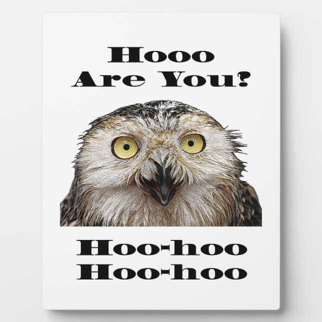 Hoo Are You? Owl Who Are You? Plaque (Front)