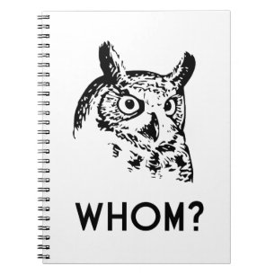 Hoo Who Whom Grammar Owl Notebook