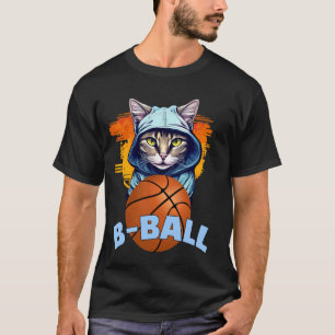 Hood Cat Basketball Triple-Double B-Ball T-Shirt