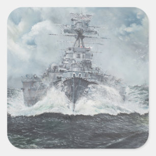 Hood heads for Bismarck 23rdMay 1941. 2014 Square Sticker