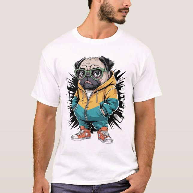 Hood Pug T-Shirt (Front)