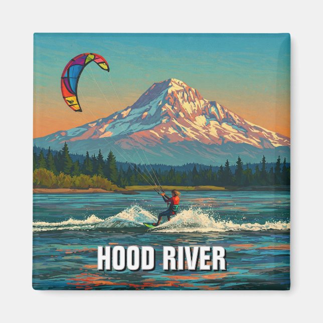 Hood River Kitesurfing Oregon Travel Magnet (Front)