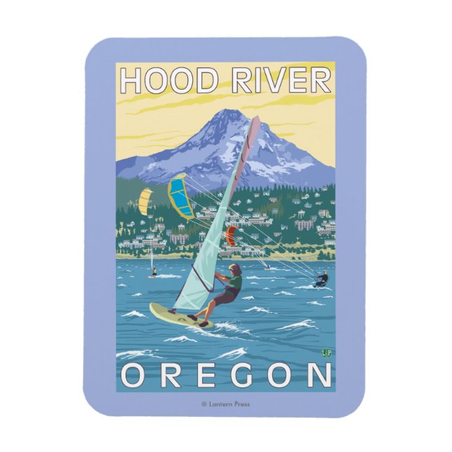 Hood River, ORWind Surfers & Kite Boarders Magnet (Vertical)