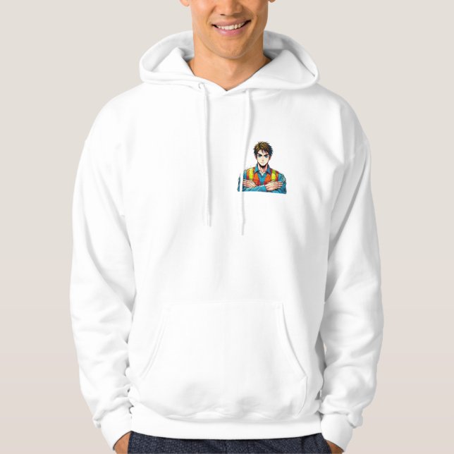 hood sweatshirt with manga security expert (Front)