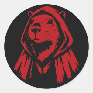 Hooded Capybara Classic Round Sticker