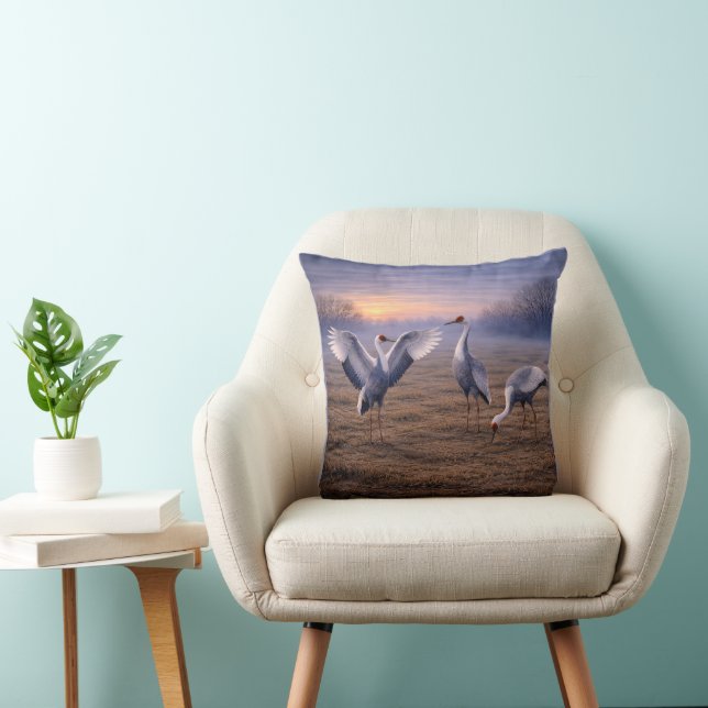 Hooded Cranes in Winter -  Cushion (Chair)