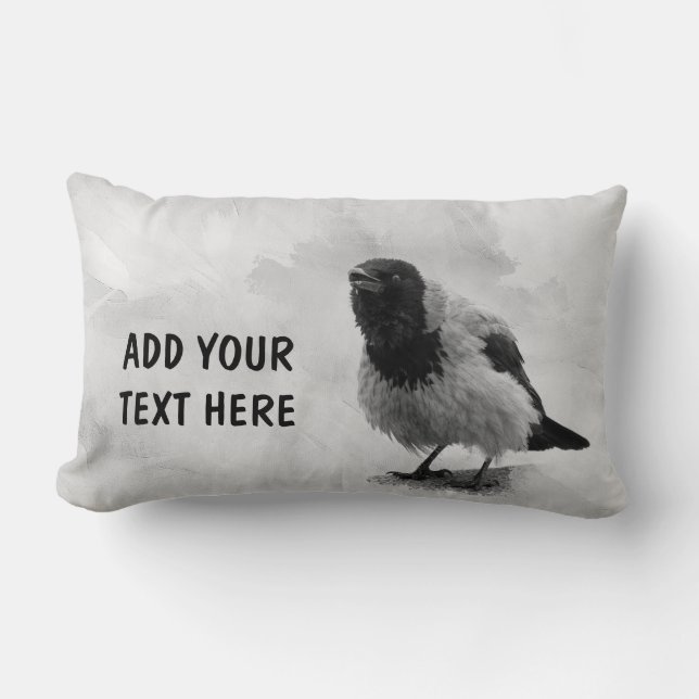 Hooded Crow Lumbar Cushion (Front)