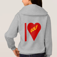 Hooded hoodie steel back girls I LOVE GOLF