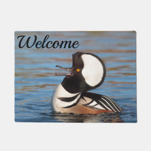 Hooded Merganser Calling Doormat