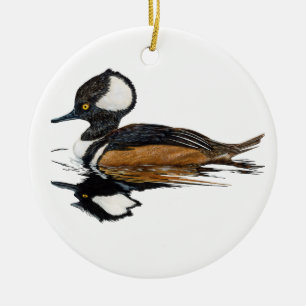 Hooded Merganser Ceramic Ornament