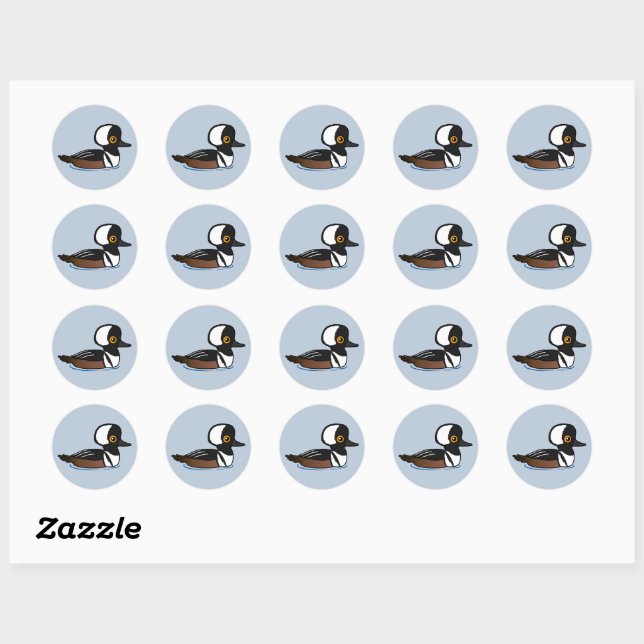 Hooded Merganser Classic Round Sticker (Sheet)
