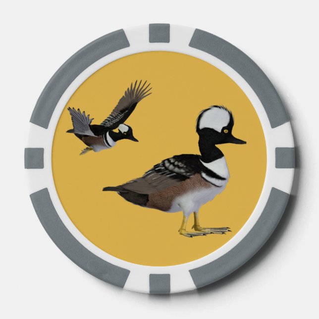 Hooded Merganser Poker Chips (Front)