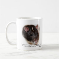 Hooded rat with sayings mug